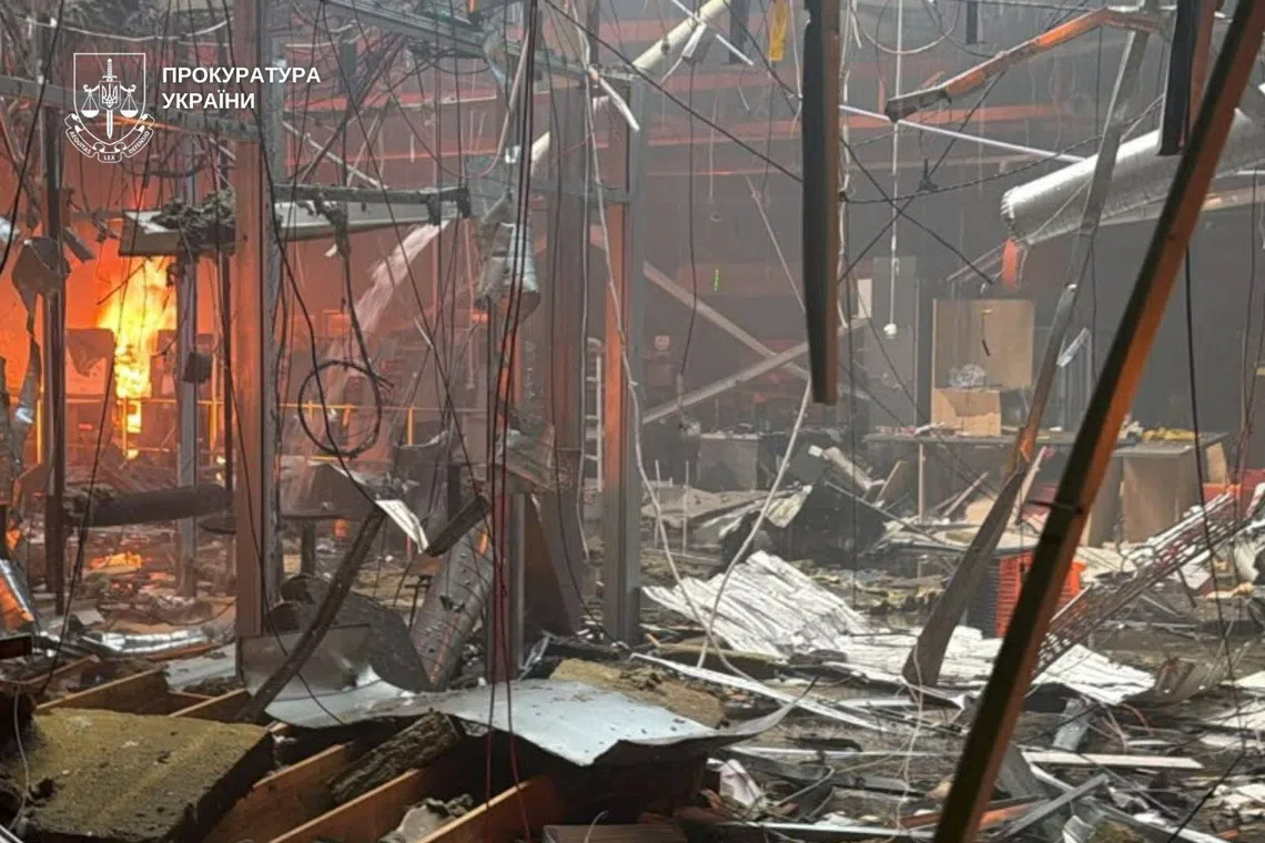 Six killed, around 90 wounded in Russian strike on shopping centre in Ukraine