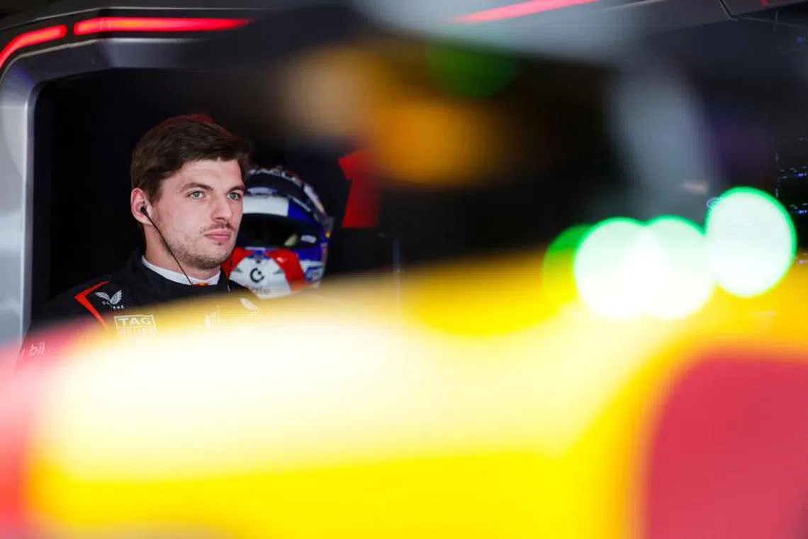 Max Verstappen of the Netherlands and Oracle Red Bull Racing looks on in the garage prior to the F1 Grand Prix of Canada at Circuit Gilles-Villeneuve on June 15, 2025 in Montreal, Quebec. Mark Thompson/Getty Images/AFP (Photo by Mark Thompson / GETTY IMAGES NORTH AMERICA / Getty Images via AFP)
