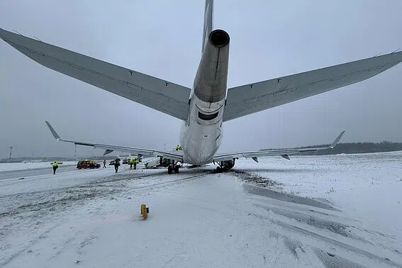 The Polish carrier LOT was carrying 67 people onboard when it veered off a taxiway at Lithuania’s Vilnius airport.
