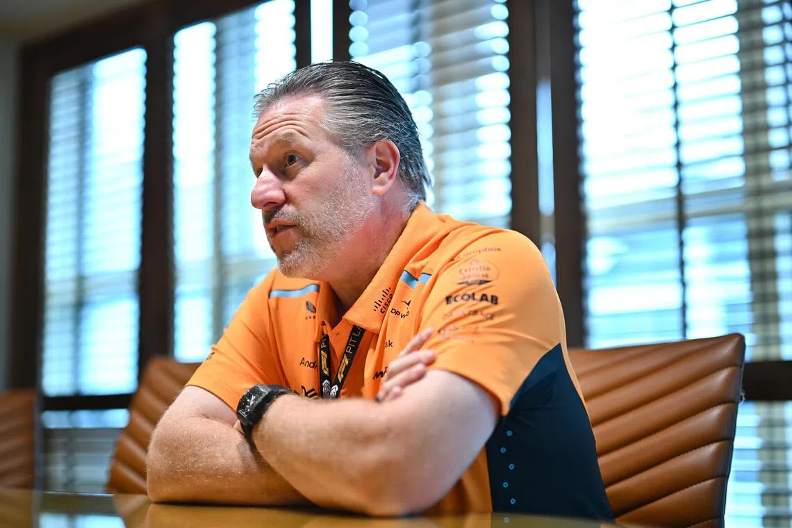 McLaren Racing CEO,Zak Brown at Conrad Centennial Singapore hotel on Sept 19, 2024.