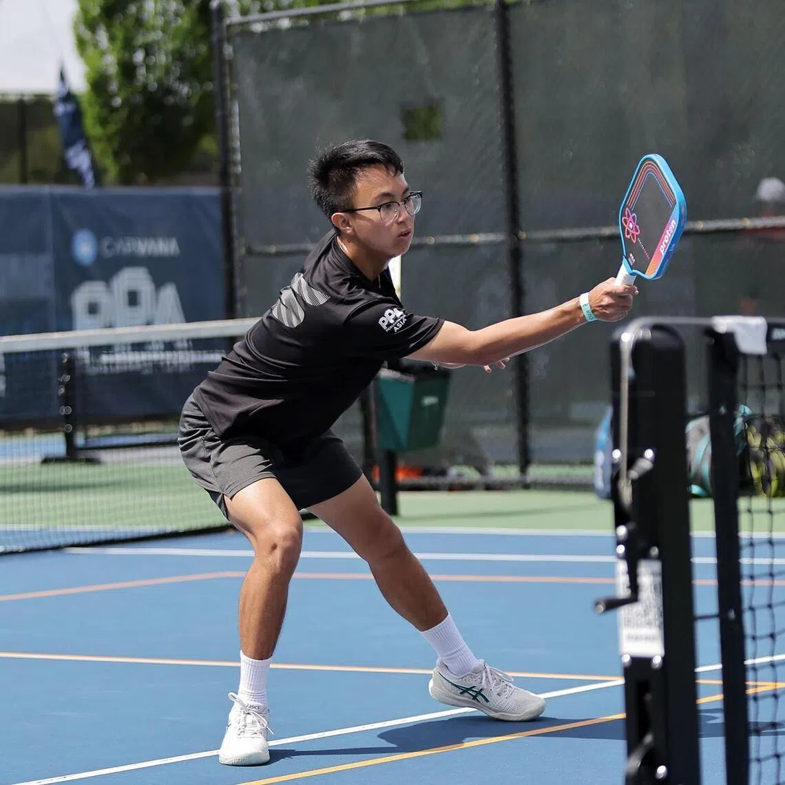 Singaporean pickleball player Ryan Ng at the official training ground for UPA Asia Trailblazers in May 2025 at Arizona Athletic Grounds.


