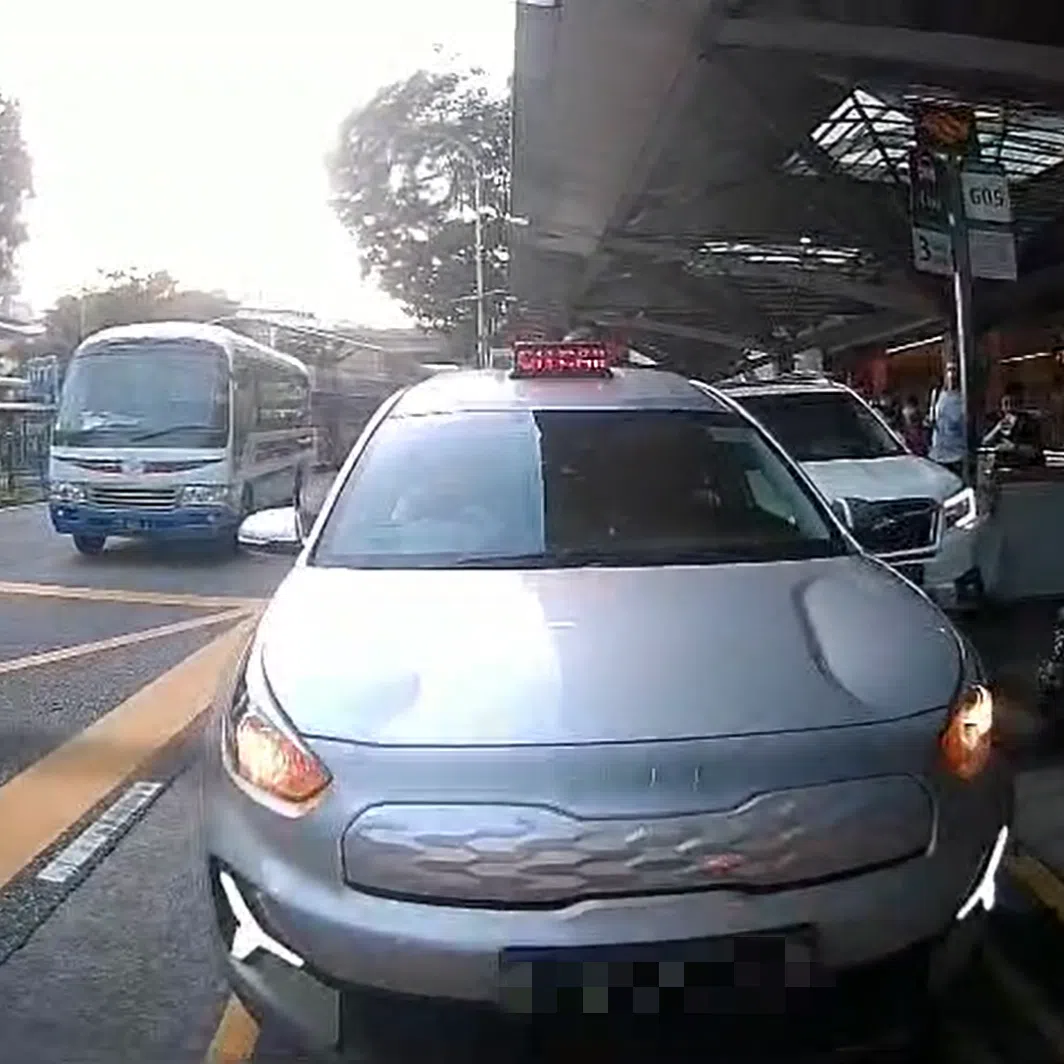 A video uploaded on social media showed a car knocking into two women and a boy at a taxi stand.
