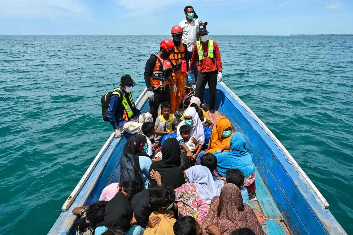 It is the third group of arrivals in western Indonesia in October, with more than 150 refugees landing in Aceh and another 140 arriving in North Sumatra province.
