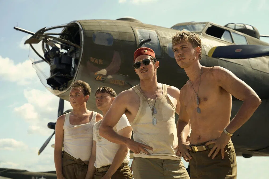 Callum Turner (third from left) and Austin Butler (right) in Masters Of The Air.