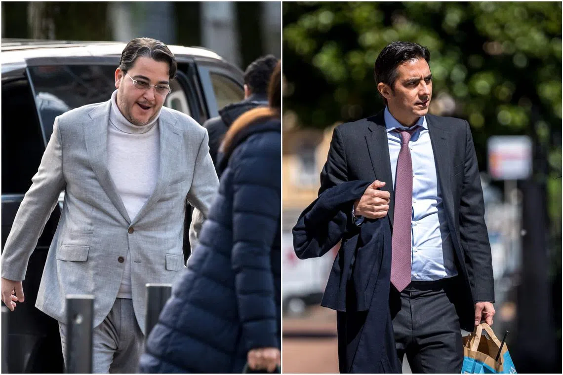 Tarek Obaid (left) and Patrick Mahony are on trial at Switzerland’s Federal Criminal Court in the southern city of Bellinzona.