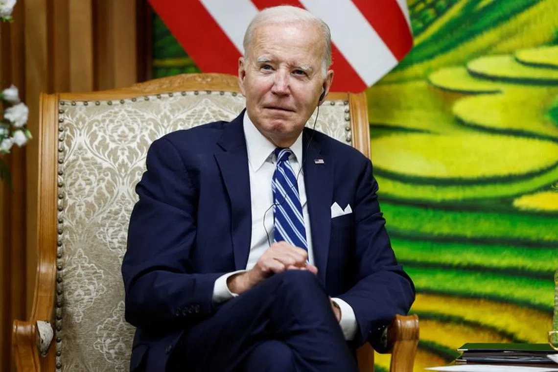 FILE PHOTO: U.S. President Joe Biden meets with Vietnam's Prime Minister Pham Minh Chinh (not pictured) in Hanoi, Vietnam, September 11, 2023. REUTERS/Evelyn Hockstein