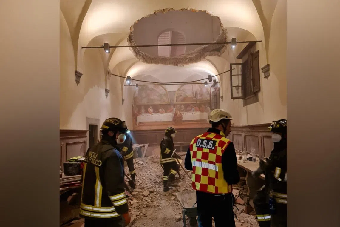 Some 60 people were dancing in the first-floor room when the floor dropped out below them.
