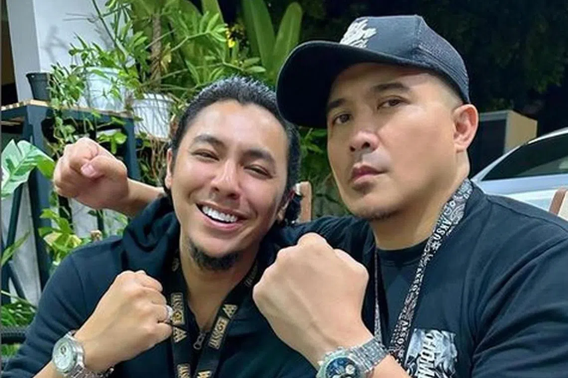 Syamsul Yusof (left) said last Wednesday that Aaron Aziz was dropped from his action film due to “age, weight and health” concerns.