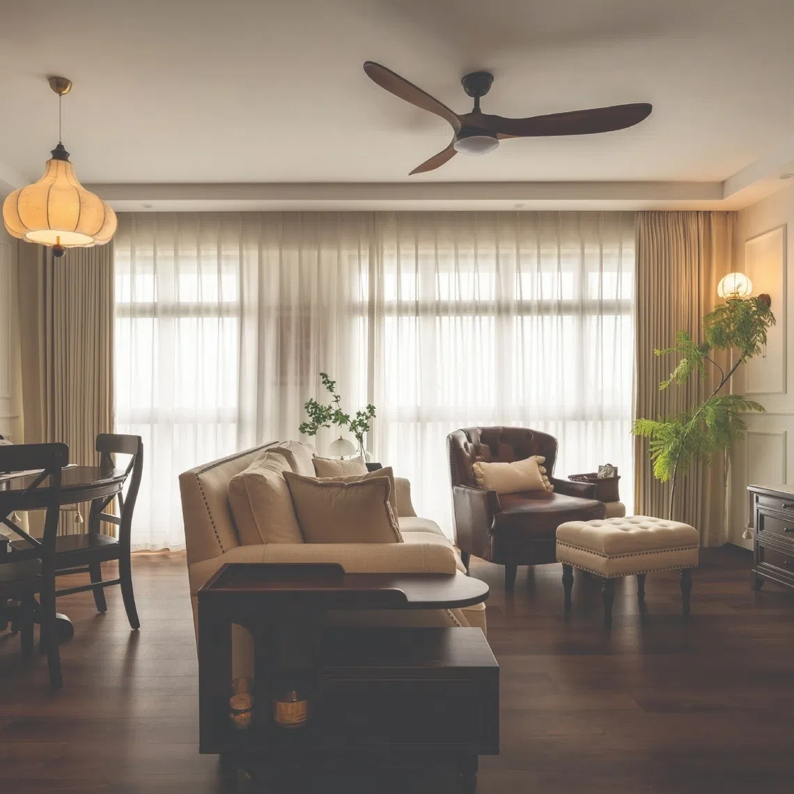 This waterfront flat in Northshore Drive evokes French villas.