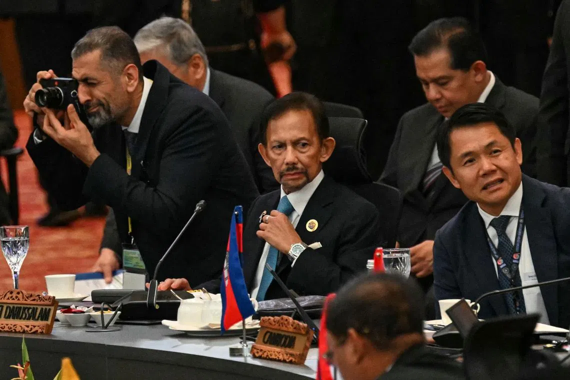 Brunei’s Sultan Hassanal Bolkiah (centre) was admitted to hospital in Kuala Lumpur on May 27 due to fatigue.