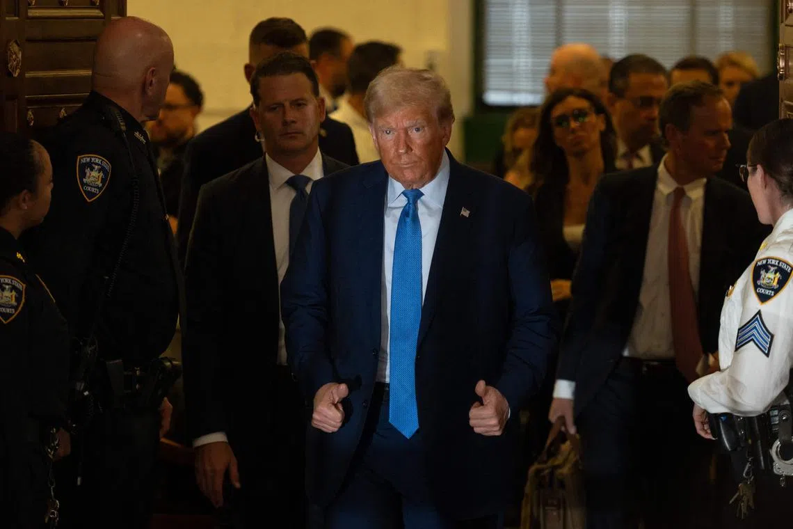 Former US President Donald Trump spent a combative day in court on Monday arguing about how he valued his assets. 