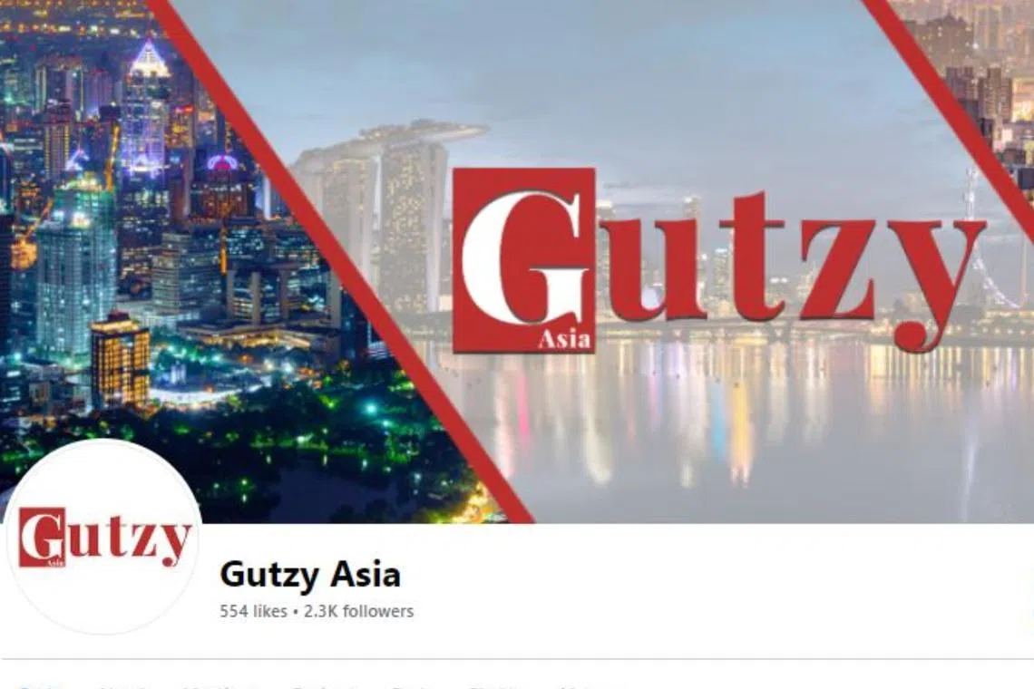 Gutzy Asia and its social media pages on Facebook and X have been designated as Declared Online Locations.