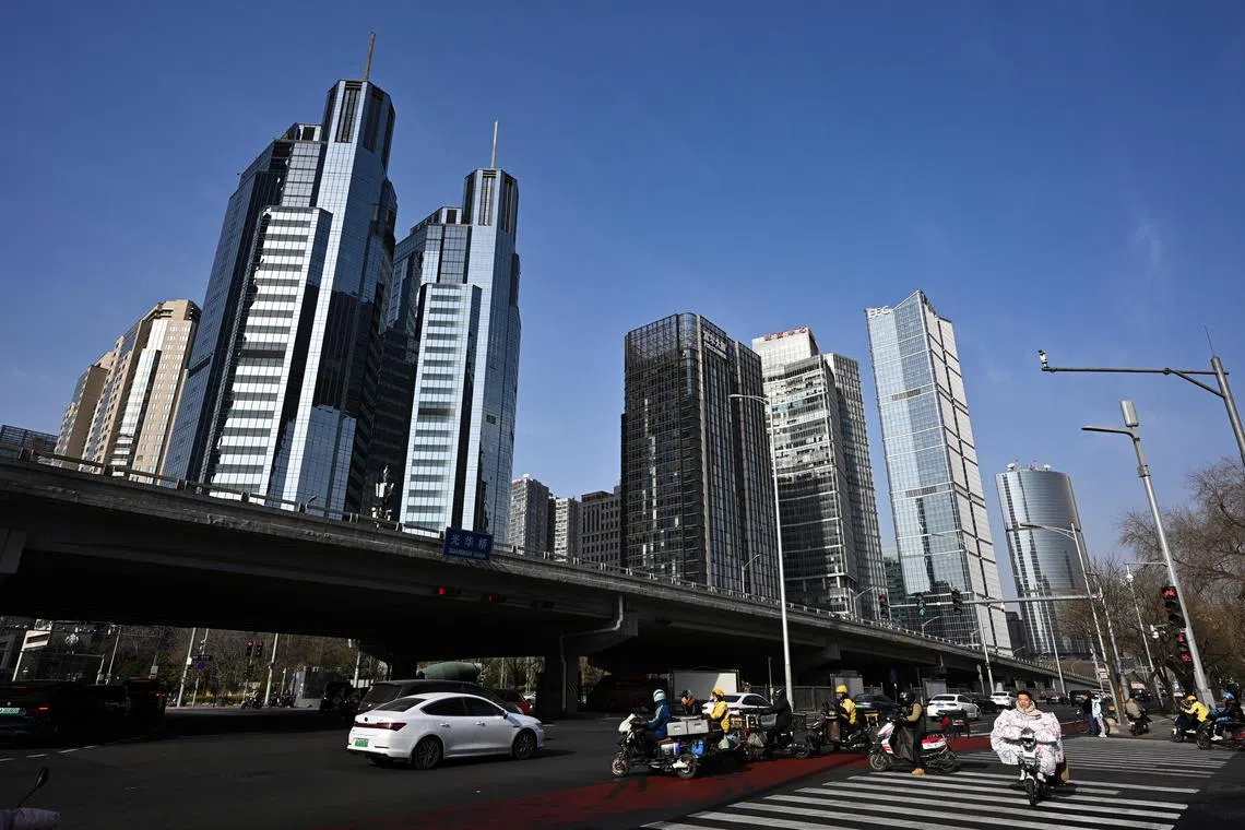 ST20231209-202357275220-Lim Yaohui-pixchina/
Office and commercial buildings in the Central Business District of China's capital Beijing, on Dec 9, 2023.
Can be used for stories on China economy, finance, property, money, credit, banking, inflation, interest and economics.
(ST PHOTO: LIM YAOHUI)