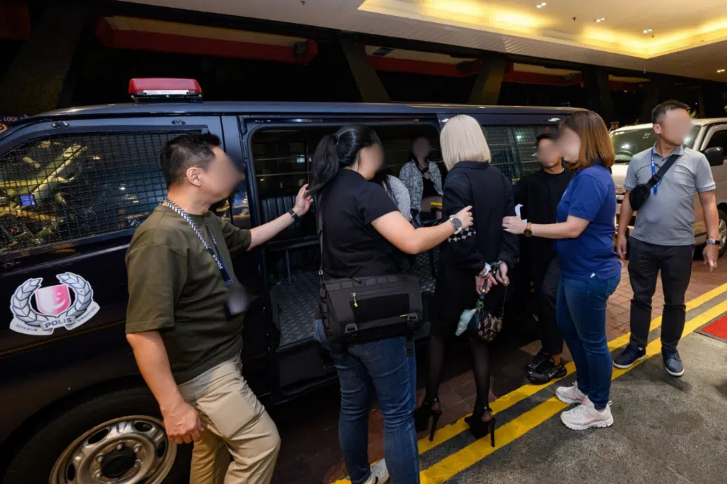 Those arrested include 32 foreigners found to be working illegally as performing artistes.