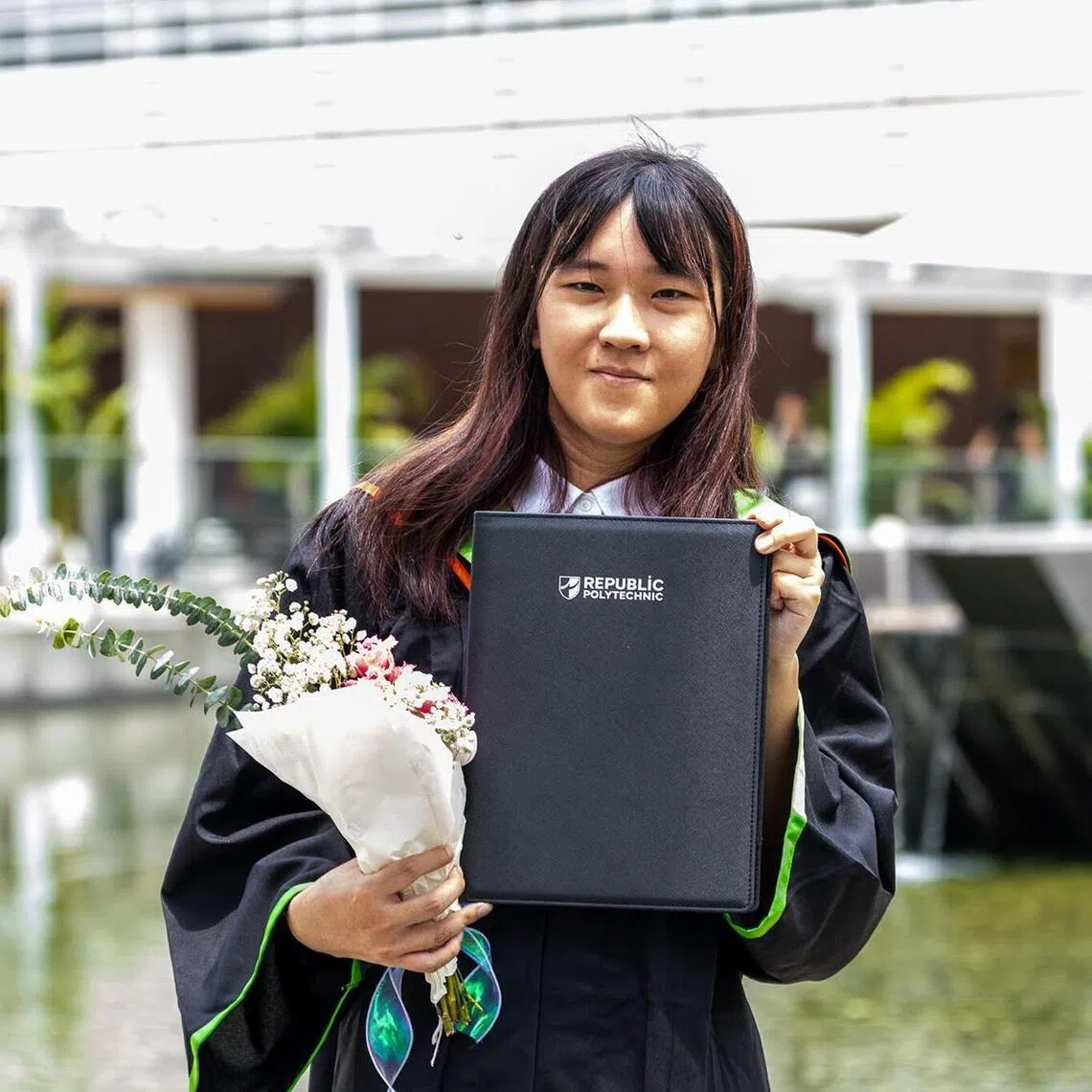 dlsheila - 31-year-old Sheila Khoo Xue Le graduates this May as the valedictorian of RP's School of Infocomm.
Credited : Republic Polytechnic