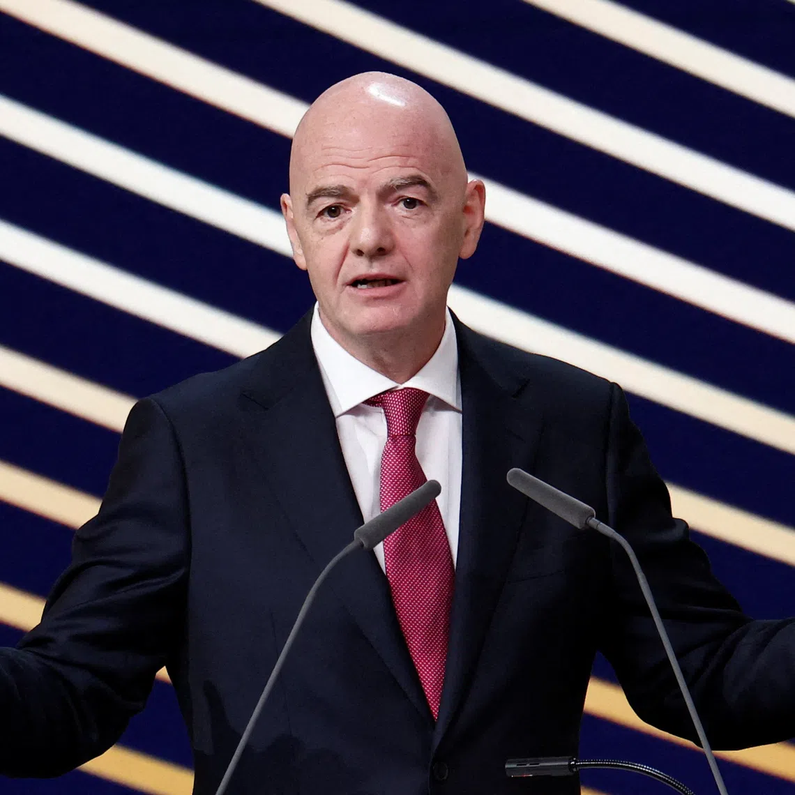 FIFA president Gianni Infantino speaking at the UEFA Congress in February.