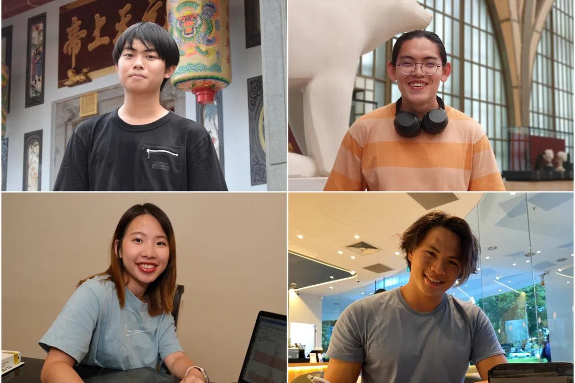 (Clockwise from top left) Mr Gareth Quek, Mr Wang Xinghao, Mr Ethan Lim and Ms Sabrina Koh.