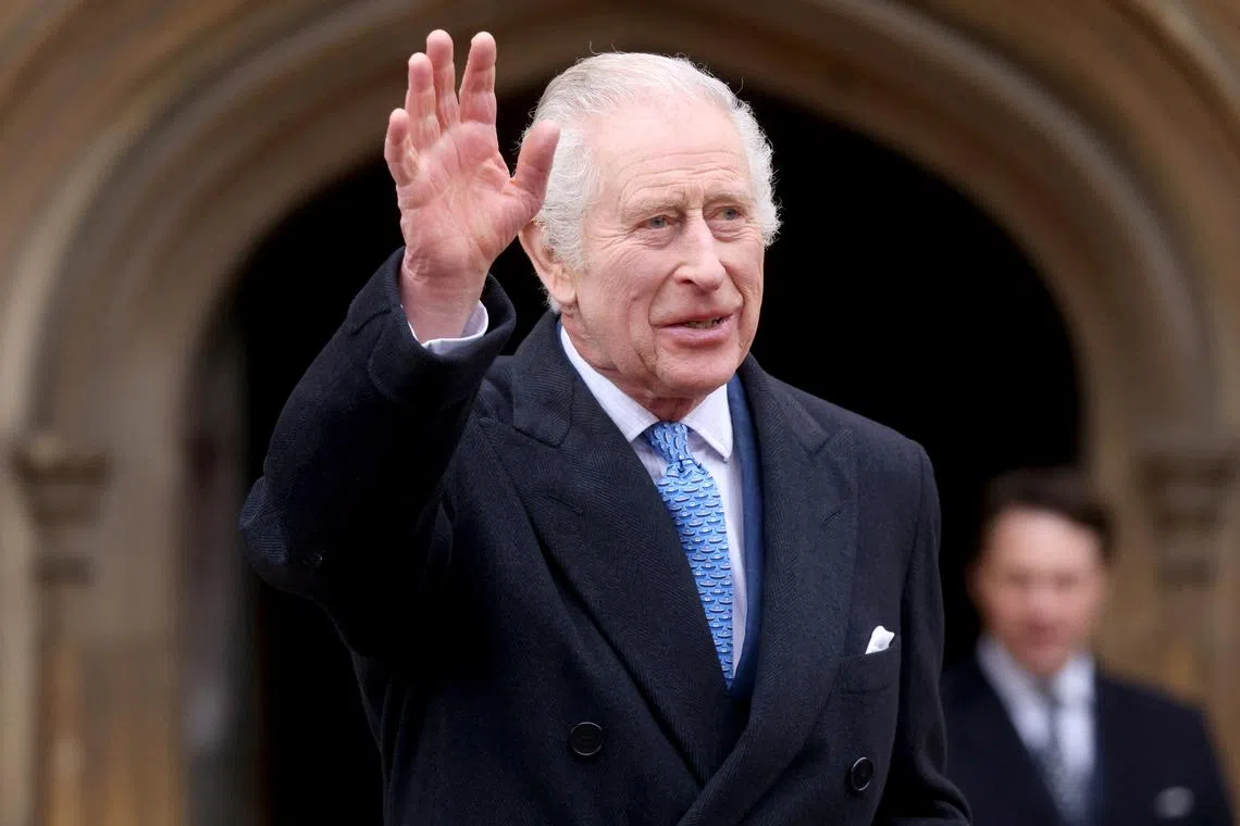 Britain's King Charles leaves after attending the Easter Matins Service at St. George's Chapel, Windsor Castle, Britain March 31, 2024. REUTERS/Hollie Adams/Pool/File Photo