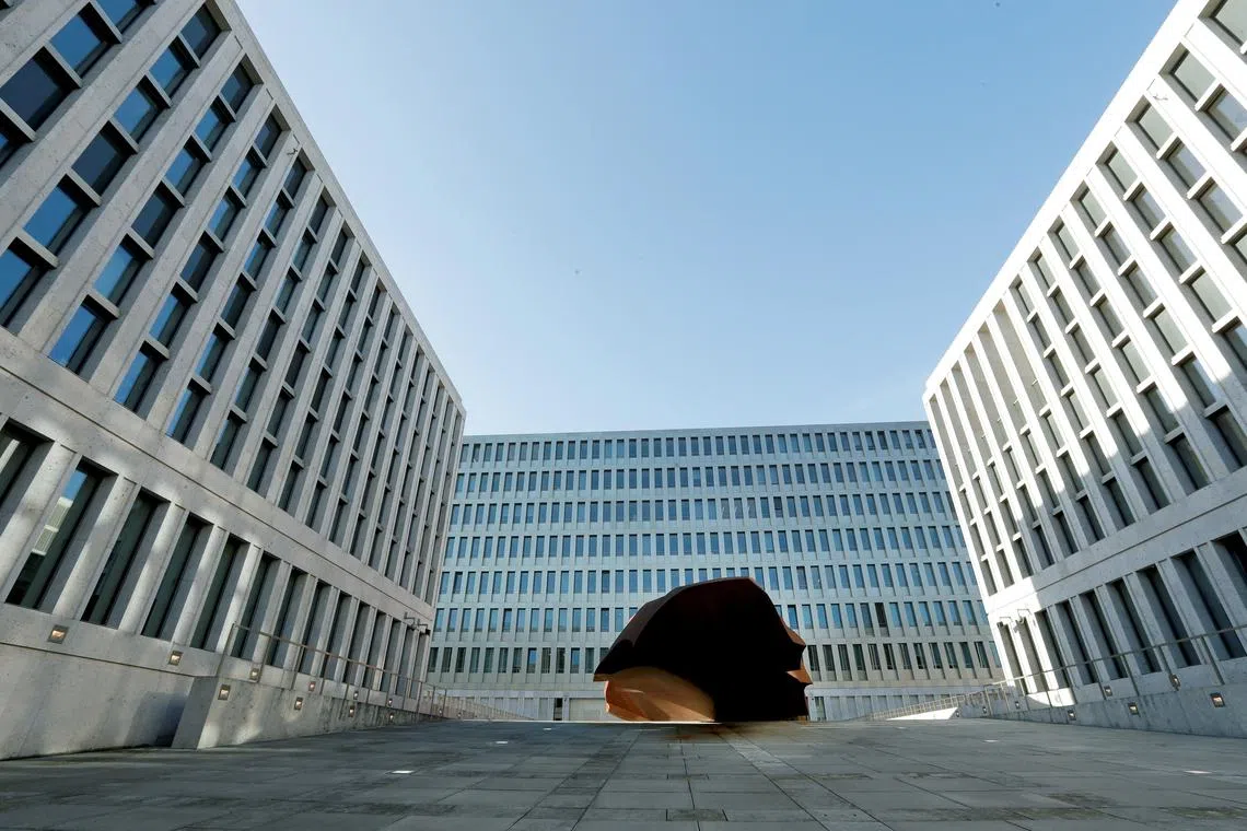 FILE PHOTO: Exterior view of the BND building, host of the Federal Intelligence Service, BND, in Berlin, Germany, February 8, 2019.  Michael Sohn/Pool via Reuters/File Photo