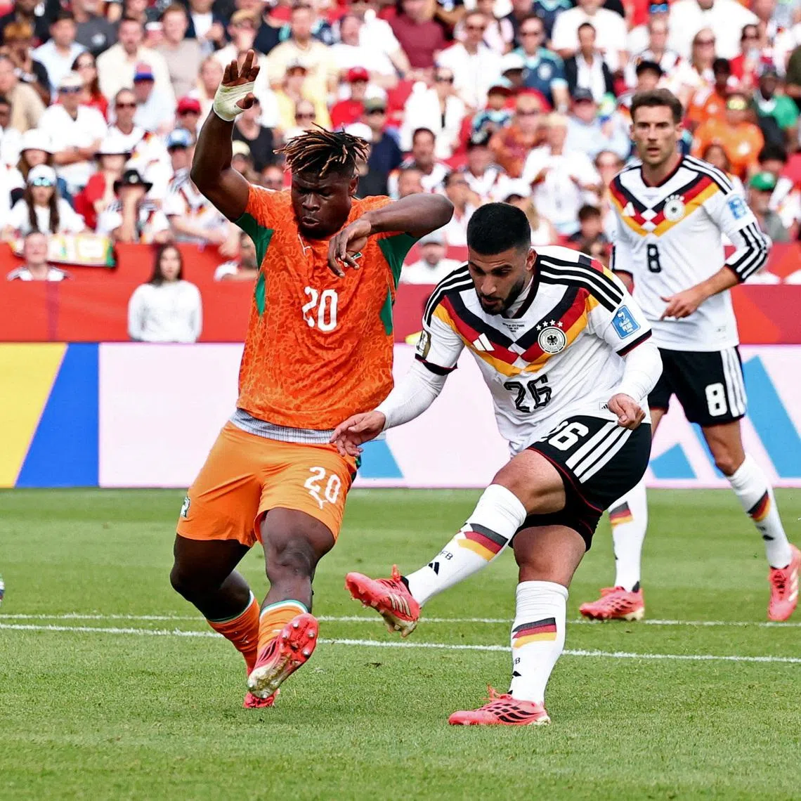 Soccer Football - FIFA World Cup 2026 - Group E - Germany v Ivory Coast - Toronto Stadium, Toronto, Canada - June 20, 2026 Germany's Deniz Undav scores their second goal REUTERS/Thomas Mukoya