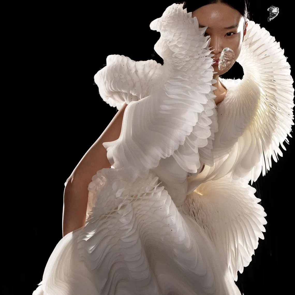 More than 90 works by Dutch designer Iris van Herpen, including this Morphogenesis dress, will be shown at her first Asian show at the ArtScience Museum.
