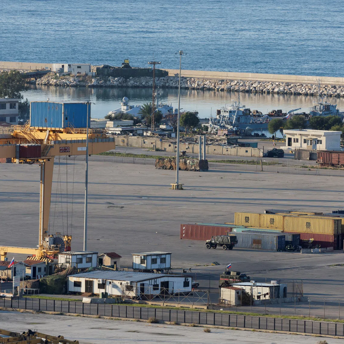 Russia’s naval facility in the Syrian coastal city of Tartous. Under the new arrangements, Russian military facilities would be repurposed as joint training and qualification centres.