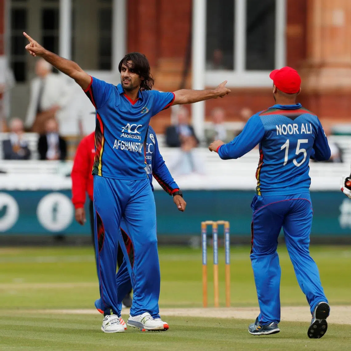 FILE PHOTO: Cricket - MCC vs Afghanistan - London, Britain - July 11, 2017   Afghanistan's Shapoor Zadran celebrates the wicket of MCC's Misbah-ul-Haq   Action Images via Reuters/John Sibley/File Photo