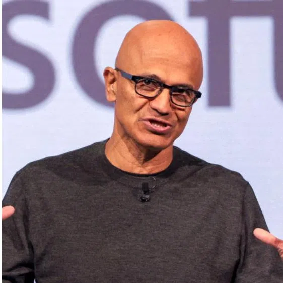 (From left) Microsoft CEO Satya Nadella, Intel CEO Tan Lip-Bu and Fedex CEO Raj Subramaniam.