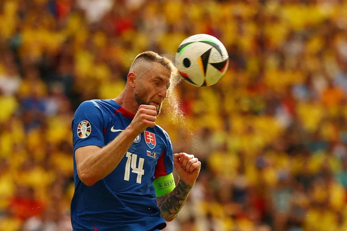 FILE PHOTO: Soccer Football - Euro 2024 - Group E - Slovakia v Romania - Frankfurt Arena, Frankfurt, Germany - June 26, 2024 Slovakia's Milan Skriniar in action REUTERS/Kai Pfaffenbach/File Photo