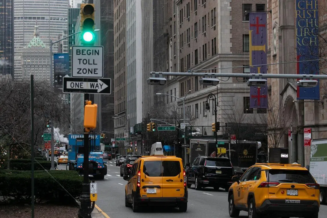 Drivers entering areas of Manhattan south of Central Park would pay a daytime toll of US$9 (S$12.30) from midnight, Jan 4.