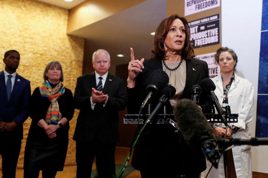 Vice-President Kamala Harris' visit comes as US President Joe Biden highlights abortion rights as a key issue ahead of the 2024 presidential election.  
