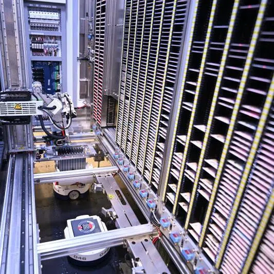 An automated robot retrieving a passport a storage shelf inside the central repository at ICA Services Centre (ISC) on Dec 22.