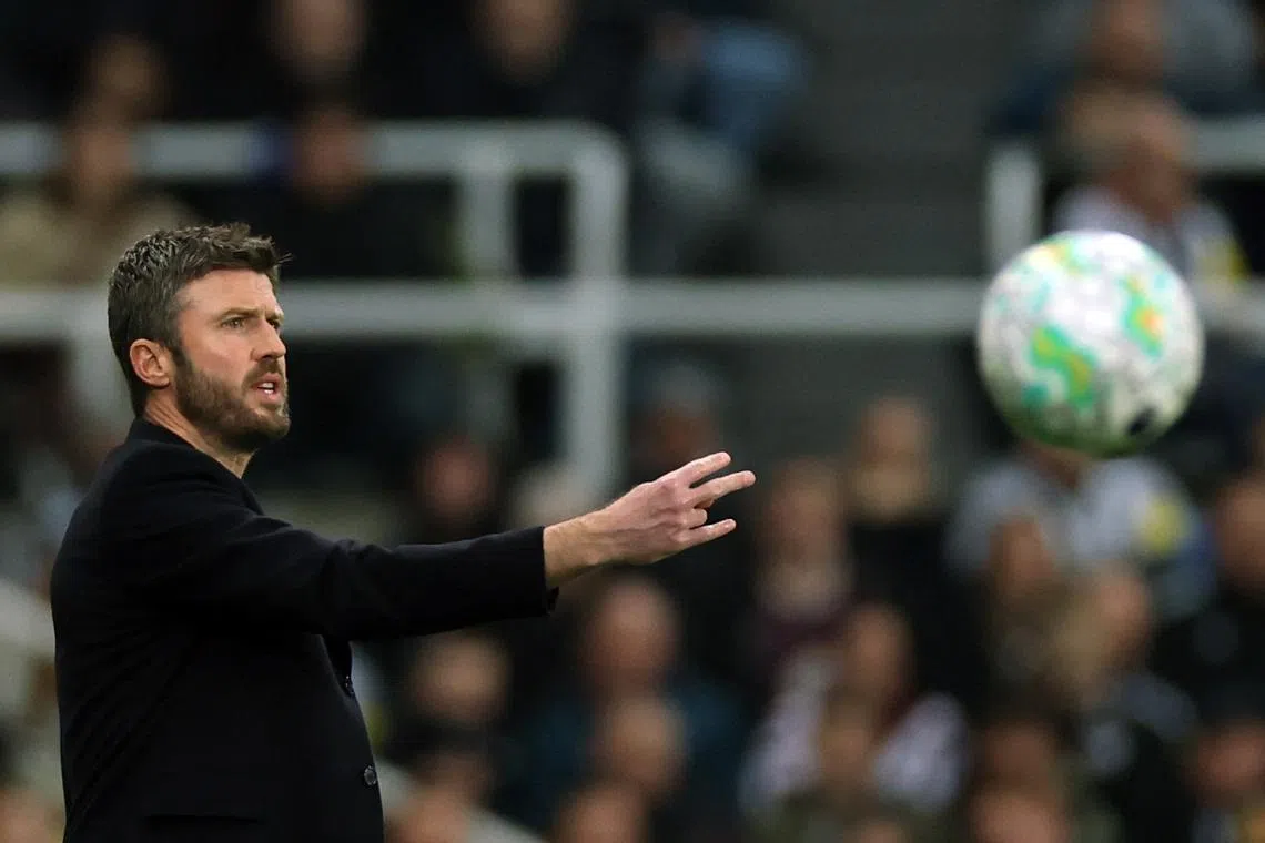 Soccer Football - Premier League - Newcastle United v Manchester United - St James' Park, Newcastle, Britain - March 4, 2026 Manchester United manager Michael Carrick reacts Action Images via Reuters/Lee Smith