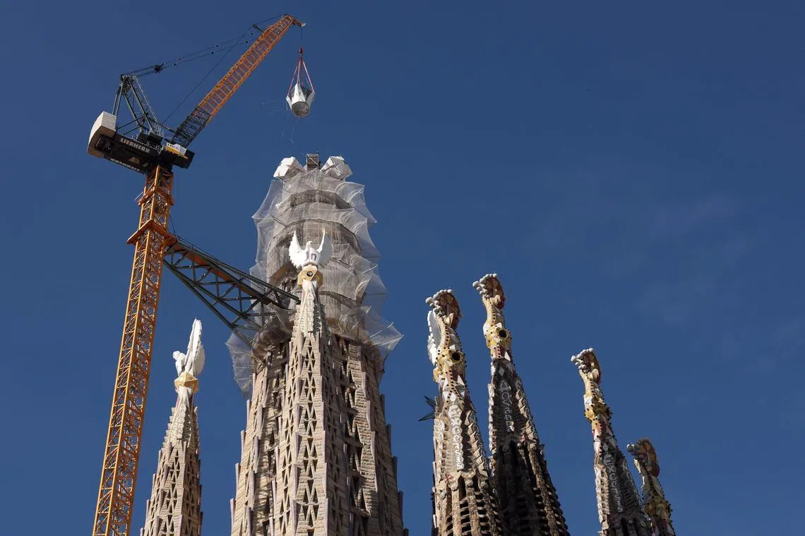 Barcelona’s Sagrada Familia basilica hits peak height