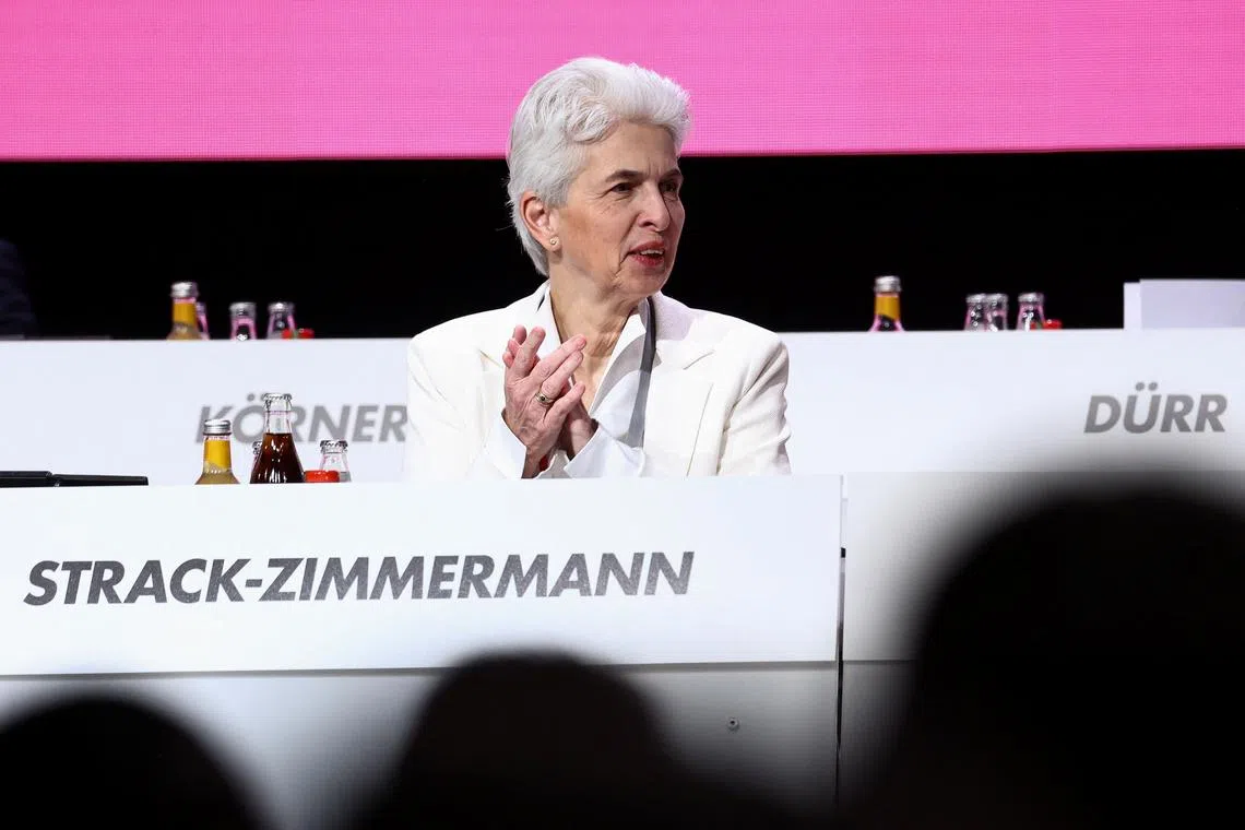 FILE PHOTO: Member of the German Bundestag Marie-Agnes Strack-Zimmermann of the Free Democratic Party (FDP) attends the party congress in Berlin, Germany April 27, 2024. REUTERS/Liesa Johannssen/File Photo