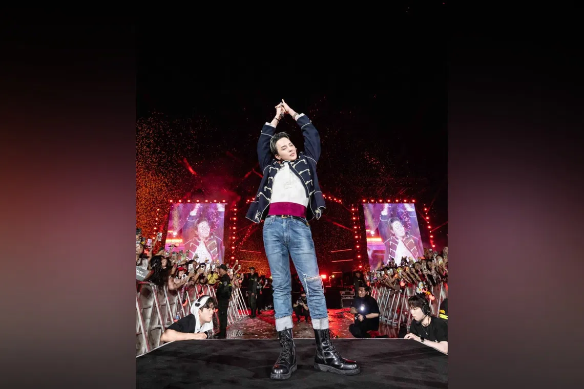 South Korean singer-rapper G-Dragon during a concert in Hanoi, Vietnam, in November 2025.