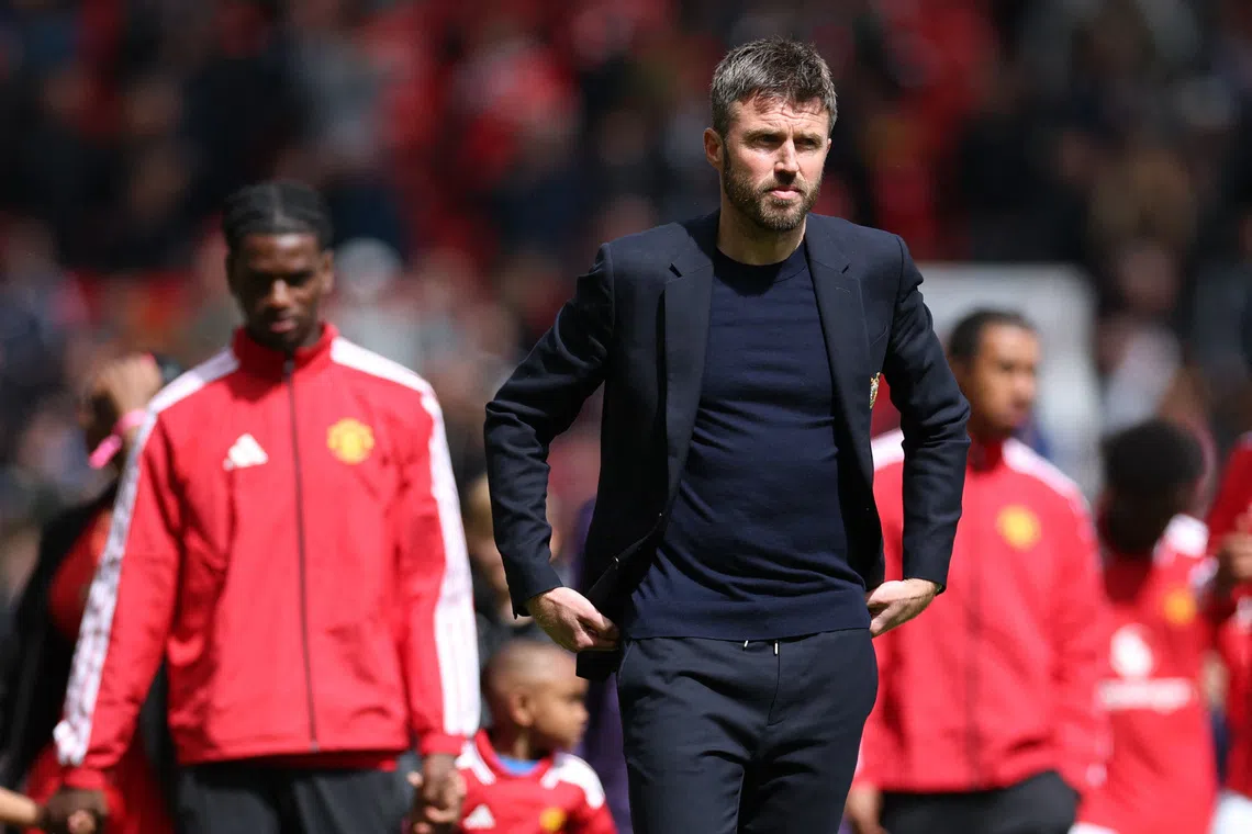 Soccer Football - Premier League - Manchester United v Nottingham Forest - Old Trafford, Manchester, Britain - May 17, 2026 Manchester United manager Michael Carrick at the end of the match REUTERS/Phil Noble