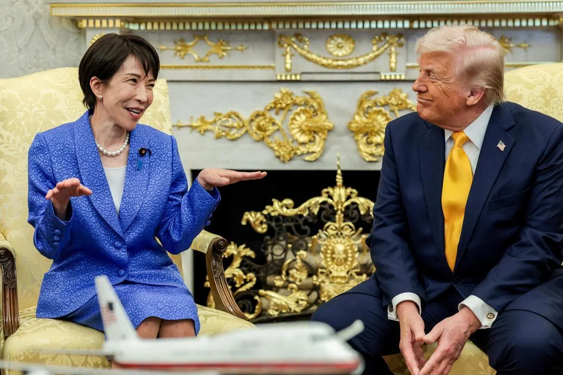 US President Donald Trump meets Japanese Prime Minister Sanae Takaichi in the Oval Office at the White House on March 19, 2026.