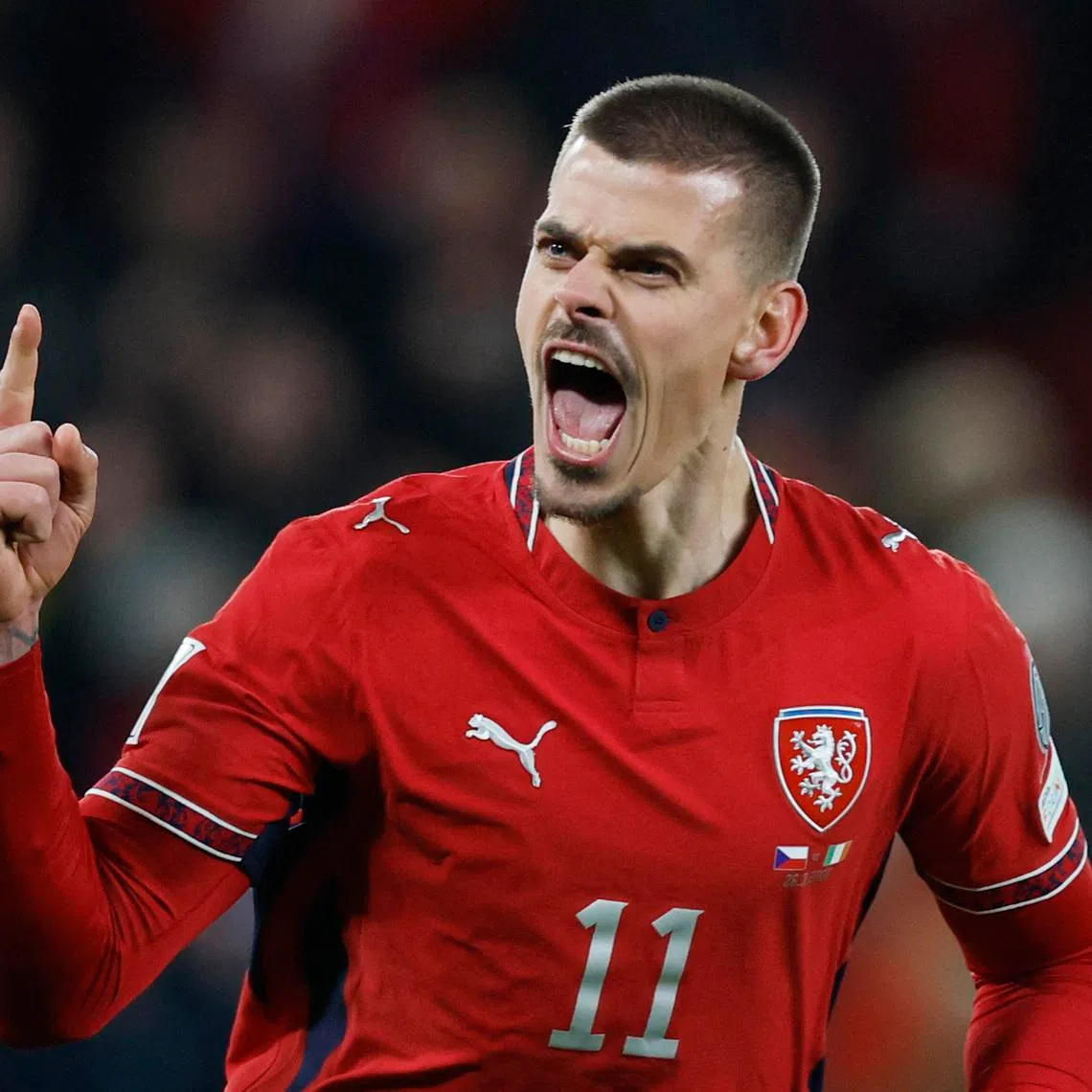 Soccer Football - FIFA World Cup - UEFA Qualifiers - Semi Final - Czech Republic v Republic of Ireland - Fortuna Arena, Prague, Czech Republic - March 26, 2026  Czech Republic's Jan Kliment celebrates winning the penalty shootout REUTERS/David W Cerny