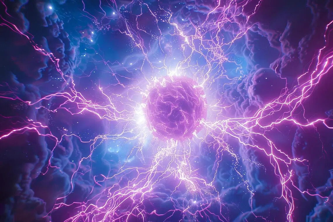 Ball lightning is a rare phenomenon where bright spheres of lightning form amidst a thunderstorm.