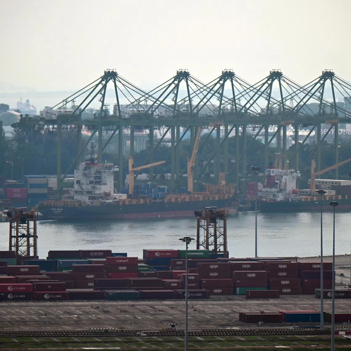ST20260422_202639400827 Kua Chee Siong/ pixgeneric/
Generic pix of shipping activities at the PSA Brani Terminal, on April 22, 2026.
Can also be used for stories on economy, shipping, ports, containers terminal, port hub, vessels, harbour, cargo.