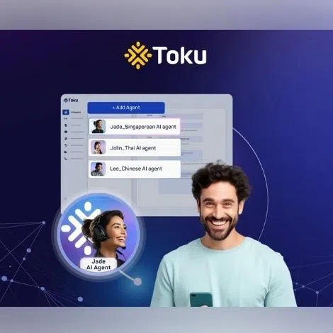 Toku offers AI-based cloud communications services to businesses, providing tools such as voice and messaging systems. 