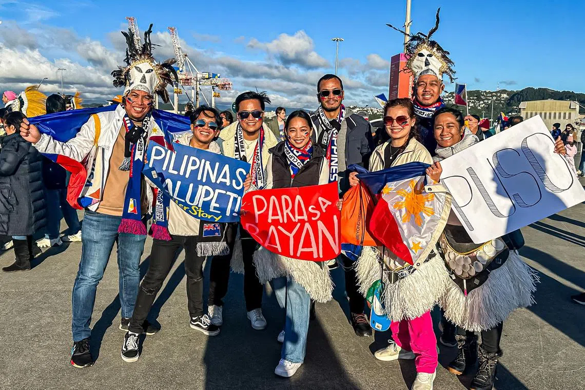 Philippines fan Monica Abesamis (centre), pictured with fellow supporters, has travelled from Manila to New Zealand to cheer on the national women's football team at the Women's World Cup. 


PHOTO: Monica Abesamis
