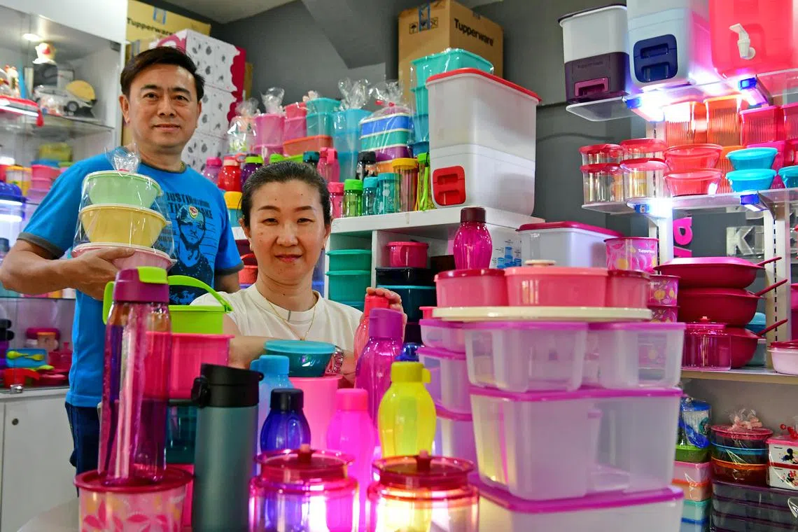 Tupperware distributor Madam Lili Tan (right), with executive director Simon Ong, said turnover will not be affected.
