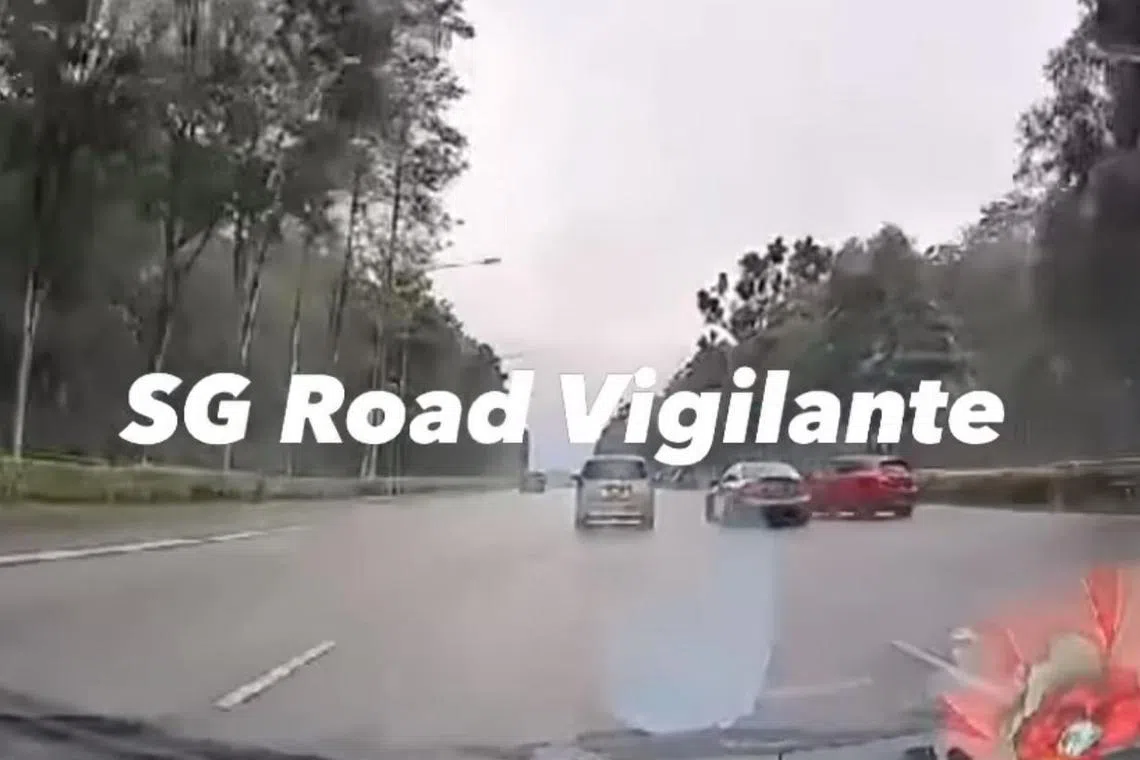 Dashcam footage showed a red Mitsubishi hit a sedan on its left, which in turn collided with a hatchback.
