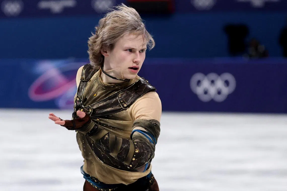 FILE PHOTO: Milano Cortina 2026 Olympics - Figure Skating - Team Event - Men Single Skating - Short Program - Milano Ice Skating Arena, Milan, Italy - February 07, 2026. Ilia Malinin of United States performs during the the men's short program REUTERS/Amanda Perobelli/File Photo