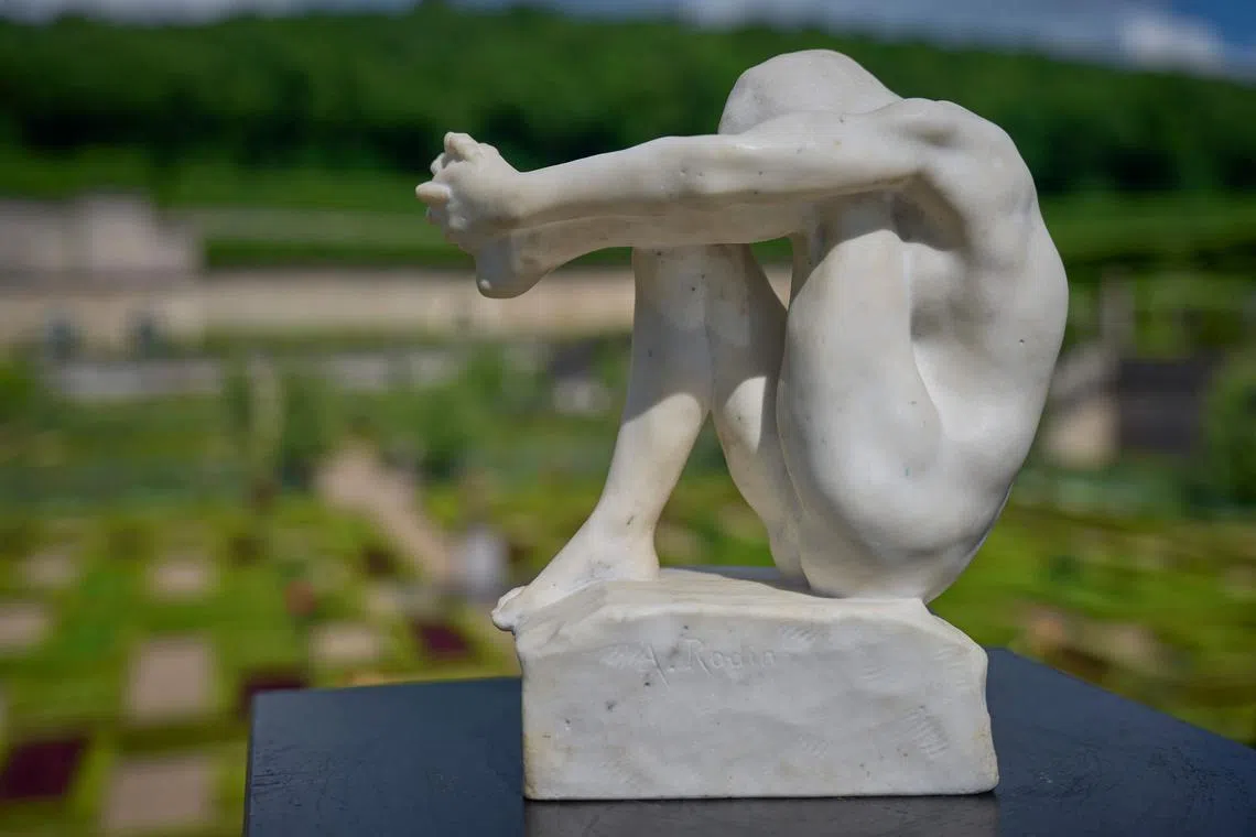 A marble sculpture by French sculptor Auguste Rodin entitled "Le Desepsoir" (The Despair), created between 1892 and 1893.