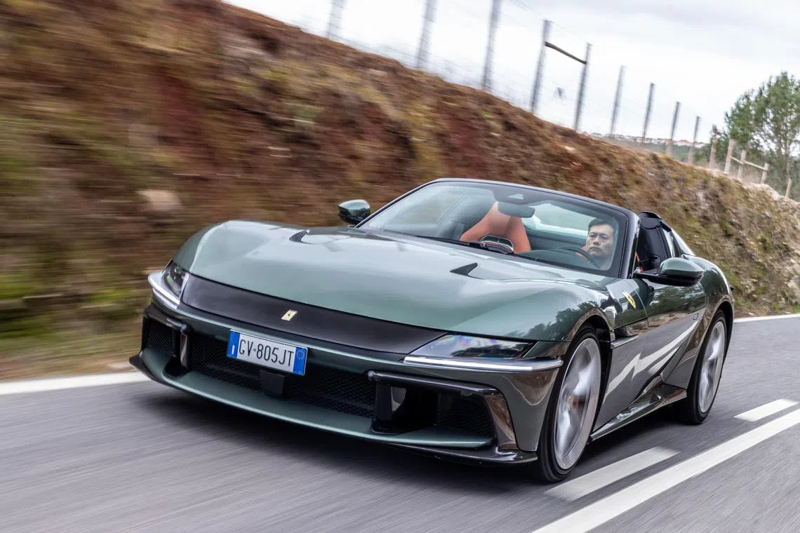 Hills are alive: Ferrari 12Cilindri Spider makes a beautiful sound when its V12 cylinder sings

