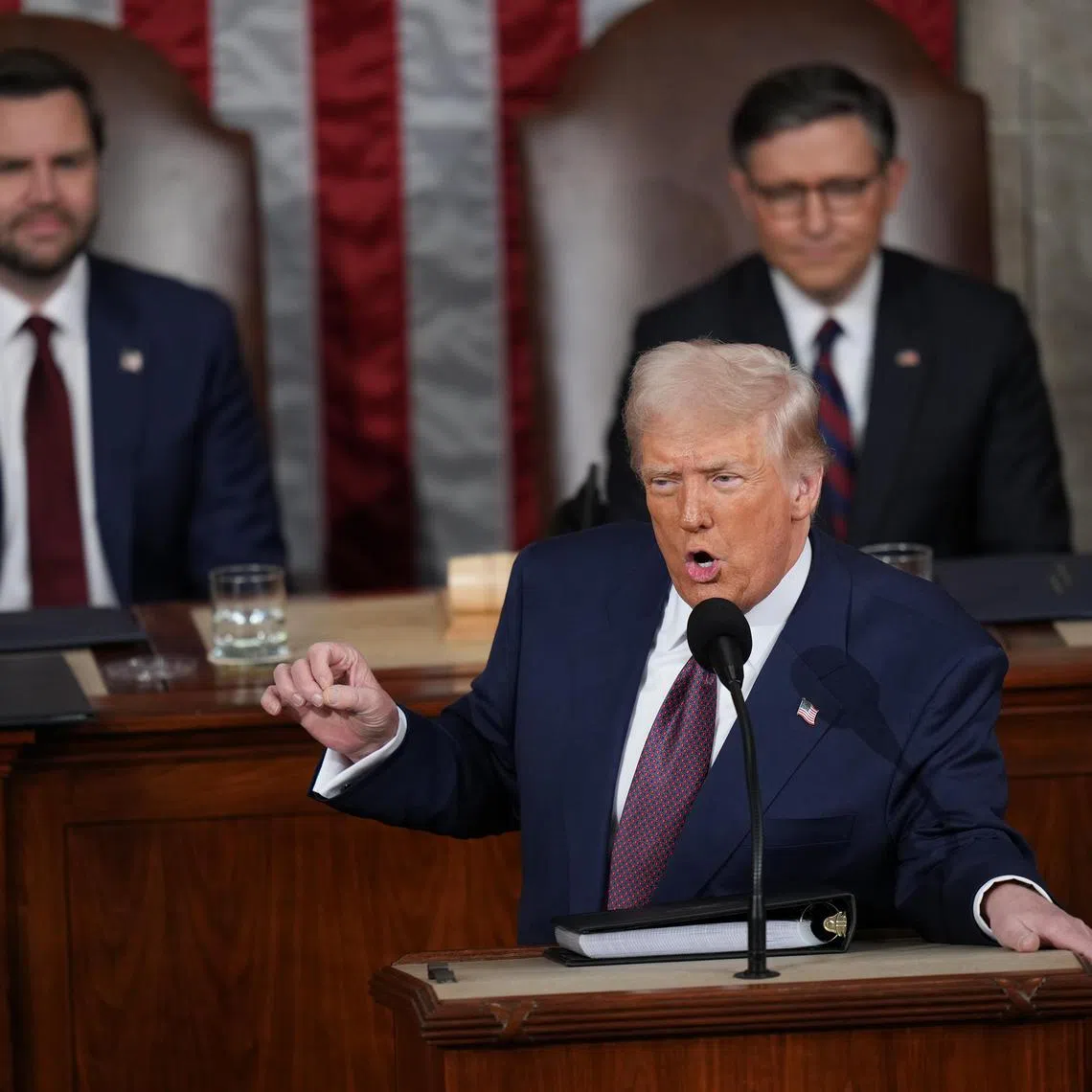 US President Donald Trump delivering his address to Congress in Washington, on March 4.