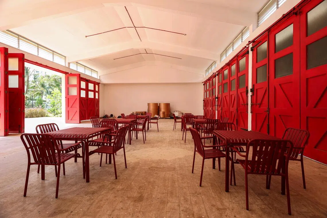 The former engine bay hall at Coliwoo Bukit Timah Fire Station.
